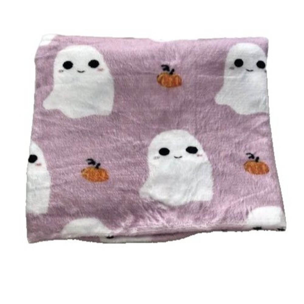 Halloween Purple Ghost Baby Blanket Soft Throw Plush Flannel Crib Fleece Pumpkin